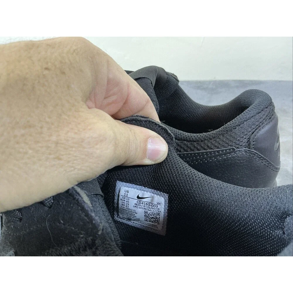Nike Air Max Black on Black Mens 11 M Leather Mesh